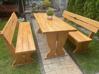 Masívny Dubový set srôl a dve lavice dĺžka 2m - 17