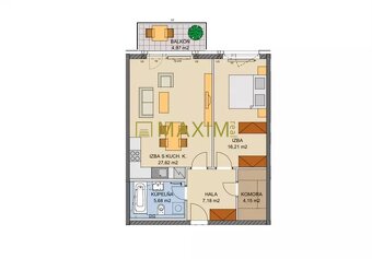 V projekte Jégého alej V 2 izbový apartmán na ulici Trnavská - 17