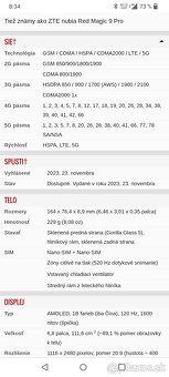 ZTE Nubia Redmagic 9 Pro. 12gb+12gb/256gb. Čierna metalízaa. - 17