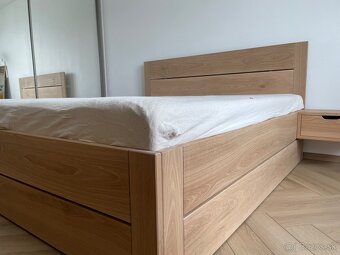 Dubová posteľ - úložný priestor, výklopné rošty - 17