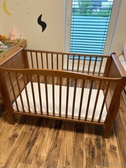 Detská postieľka Nobleo Vintage, prebaľovací pult, bariérka - 17