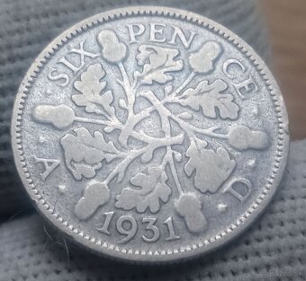 Strieborné 6 pence. - 17