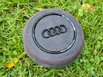 Kryt airbagu puzdro AUDI potiahnutý kožou a čiernym logom - 17
