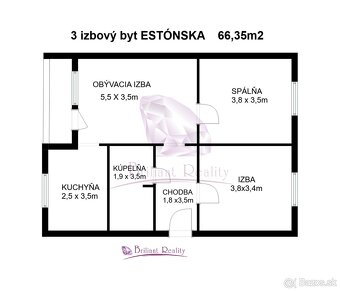 Slnečný trojizbový byt Estónska - 17