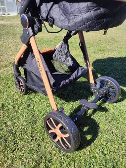 Nový kombinovaný kočárek 3v1 (černo-zlatý) - 17