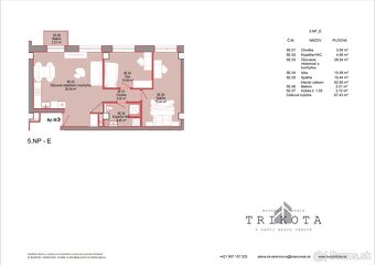 3-izbový byt TYP ,,E" v TRIKOTE VO VRBOVOM, 64,48 m2, balkó - 17
