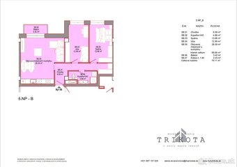 3-izbový byt TYP ,,B" TRIKOTA VO VRBOVOM, 71,37 m2, balkón - 17
