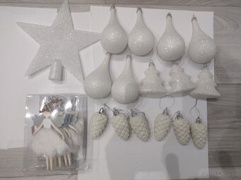 Vianočné ozdoby ČERVENÉ, BIELE - 17