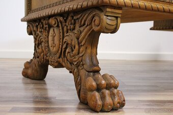 Starožitná řezbovaná pracovna-UNIKÁTNÍ set-6 částí - 17