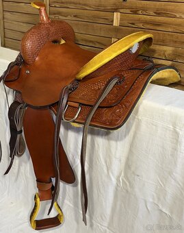 Westernový sedlový komplet 10) rezato hnědé Twist - 17