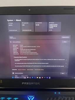 Herný notebook Acer Predator Helios 500 - 17