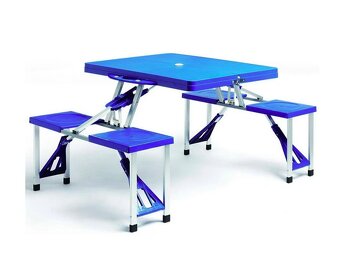 Skladaci kempingový set - 3 farby - zloženie do kufríka - 17