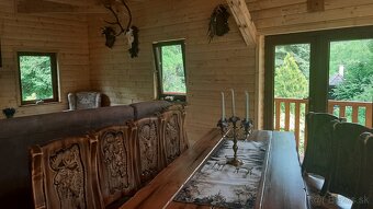 Drevený stôl Poľovnicke motivy 90×200cm+10stoliček - 17