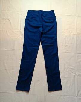 NOVÉ Massimo Dutti modré elegantné nohavice 100% vlna W30L33 - 17