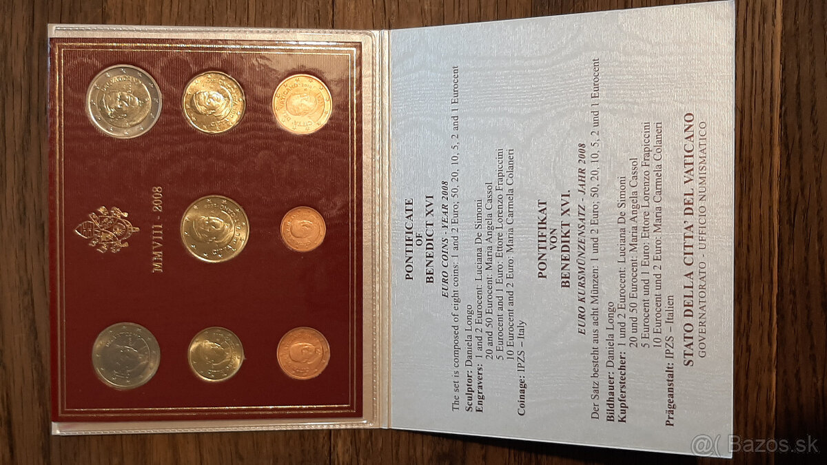 Kompletná zbierka UNC euromincí Vatikán (2002–2024)na predaj - 18