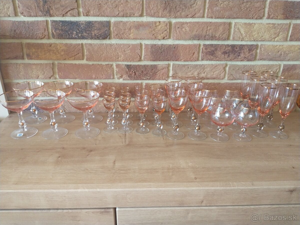 borské sklo, hutné sklo, zlatá zuzana ružová - 18