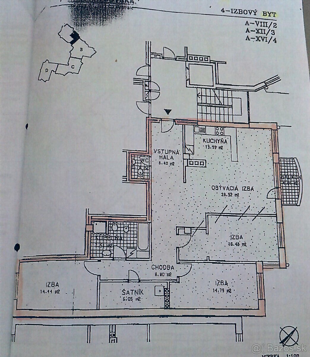 Veľký 3-izbový byt (pôvodne 4-izb.) s parkingom, BA I - 18