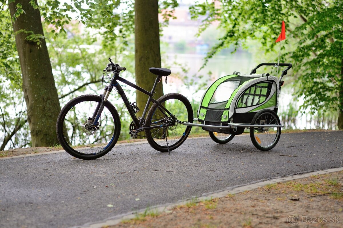 Nový cyklovozík 2v1,príves za bicykel, trojkolka - 18