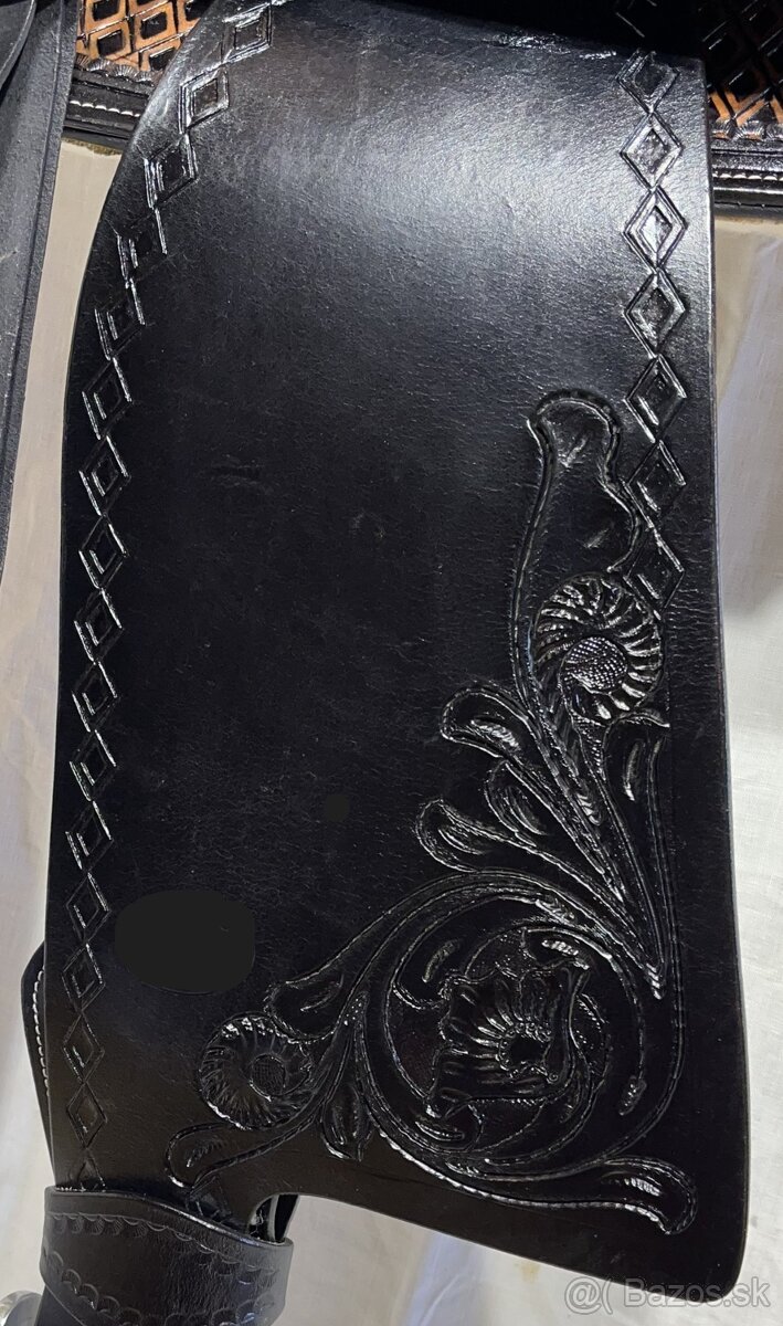 Westernový sedlový komplet 1) černé s hnědou - 18