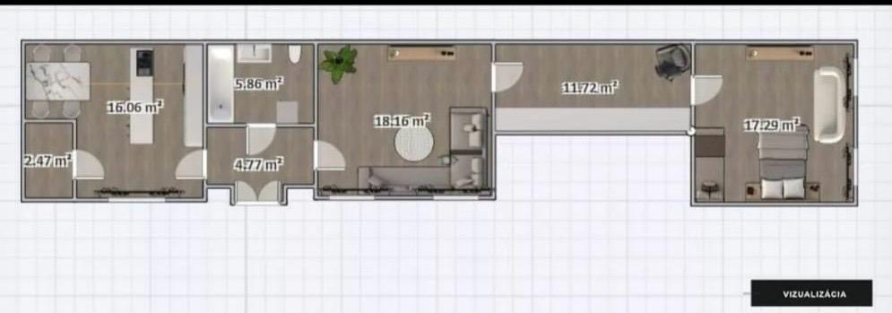 Staromestský 3-izb. byt. Puškinova, 82 m2, centrum Košic - 18