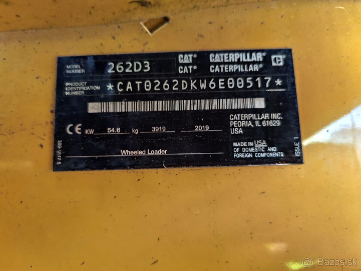 Nakladač CAT 262D3, posledný model. Plná výbava. ŠPZ. - 18