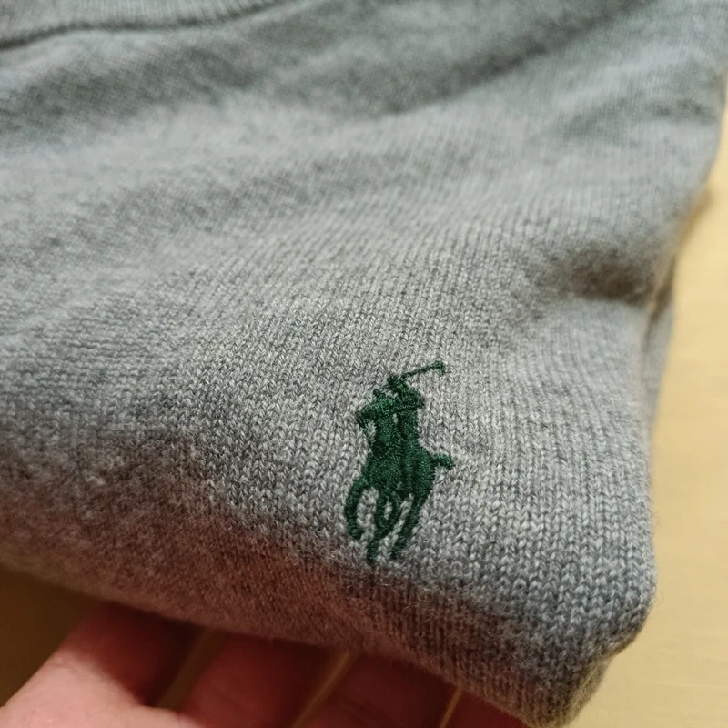 Polo Ralph Lauren 100% merino wool sivý vlnený sveter XL - 18