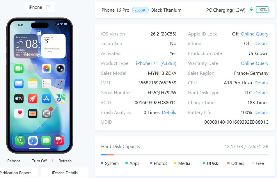 DIELY - Apple iPhone 16 Pro 256 GB / Black Titanium - 18