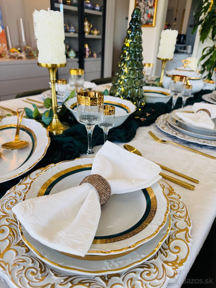 Nová pozlátená obedová súprava Thun pre 12 osôb-posielam - 18