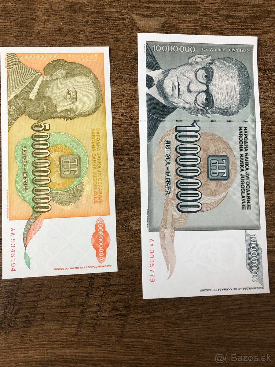 Bankovky JUHOSLAVIA 4 - 18