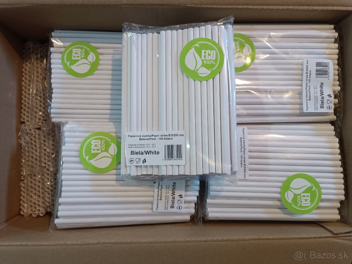 PAPIEROVÉ POHÁRE A SLAMKY RÔZNE DRUHY - 18