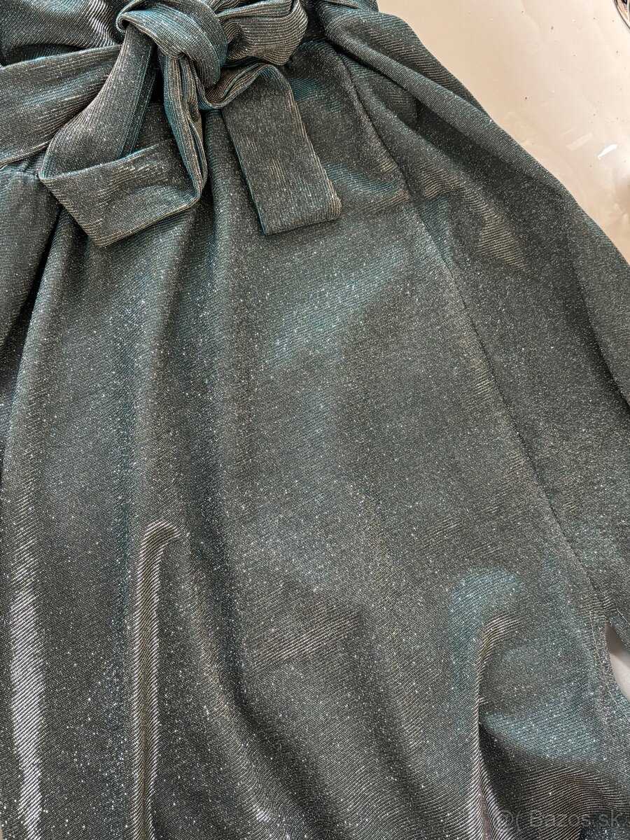 Spoločenské šaty metalic mint green - 18