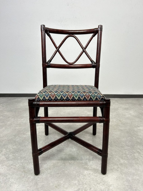 Dizajnový bambusový octagonal jedálenský stôl + 5ks stoličie - 18