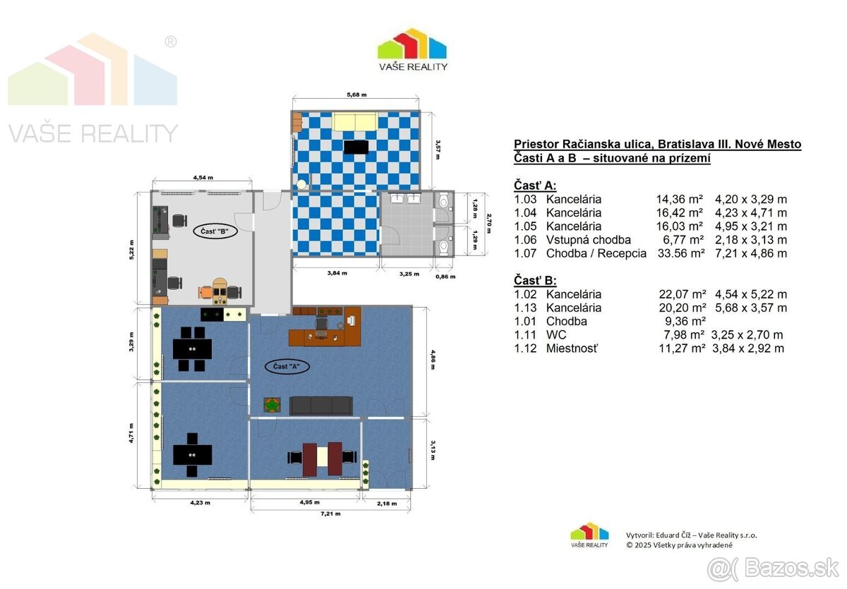 Na prenájom krásne kancelárie, 14 – 156 m², Račianska ul., i - 18