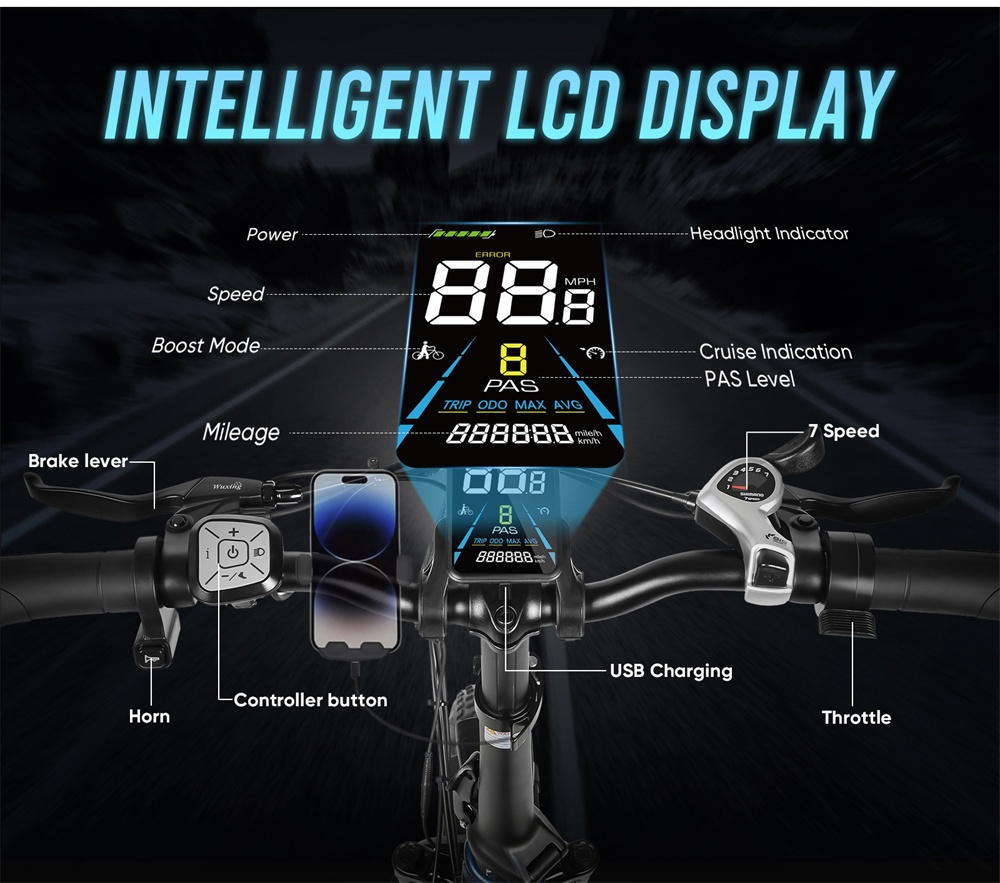 Skladací fat ebike Samebike 20x4.0",750W,15Ah,45km/h,100km - 18