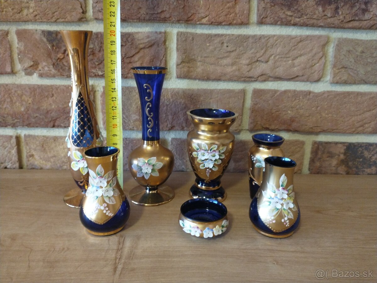 borské sklo,misa, váza, svietnik, popolník,flakón,napoleonky - 18