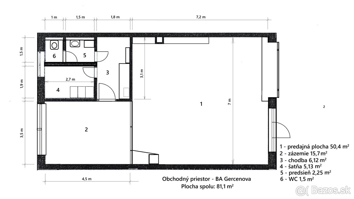 Na prenájom priestor 81,1 m2 Gercenovej, Bratislava V – Petr - 18
