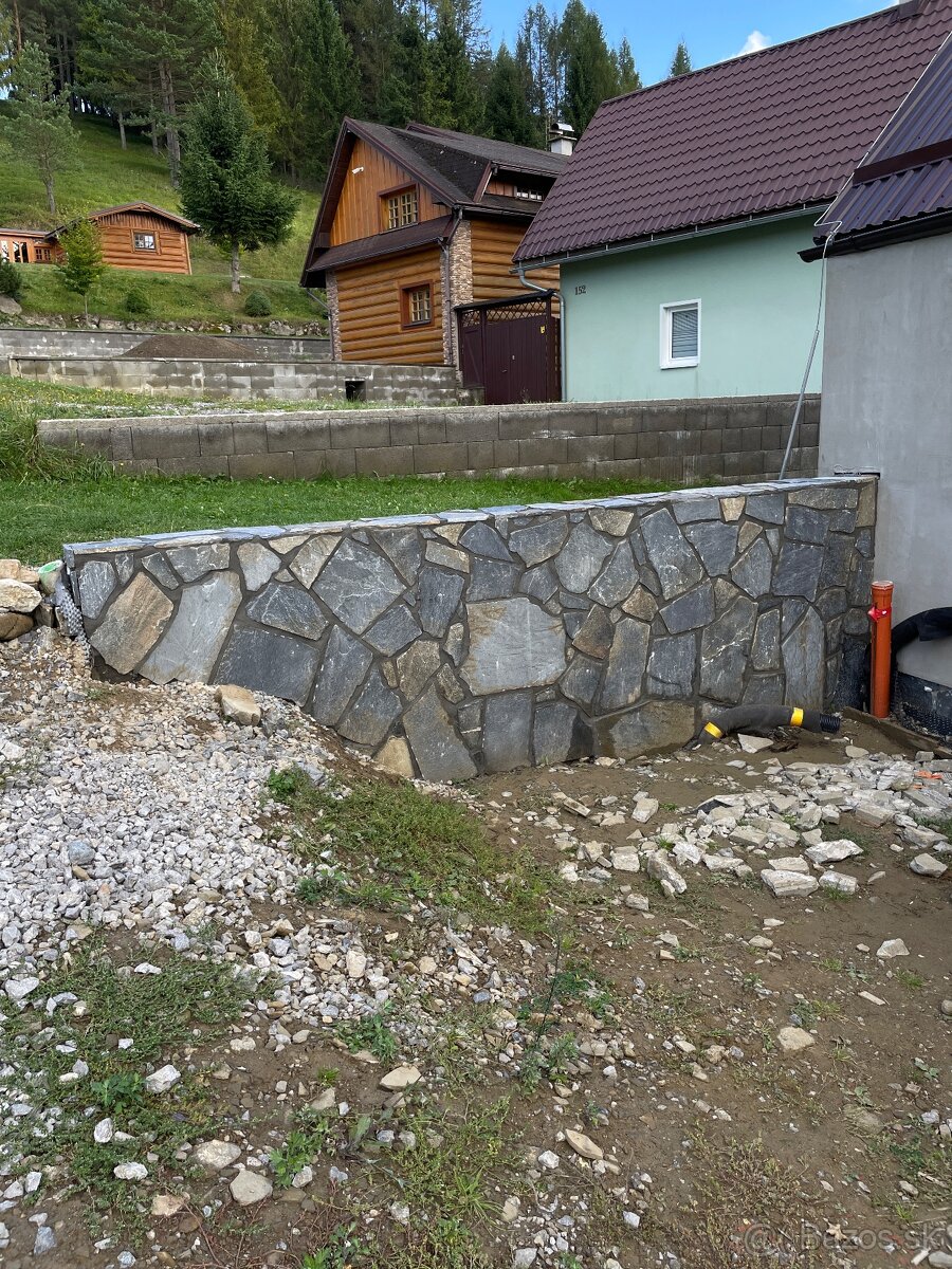 Kamenárske práce, oporné múry, chodníky a svahy z kameňa, - 18