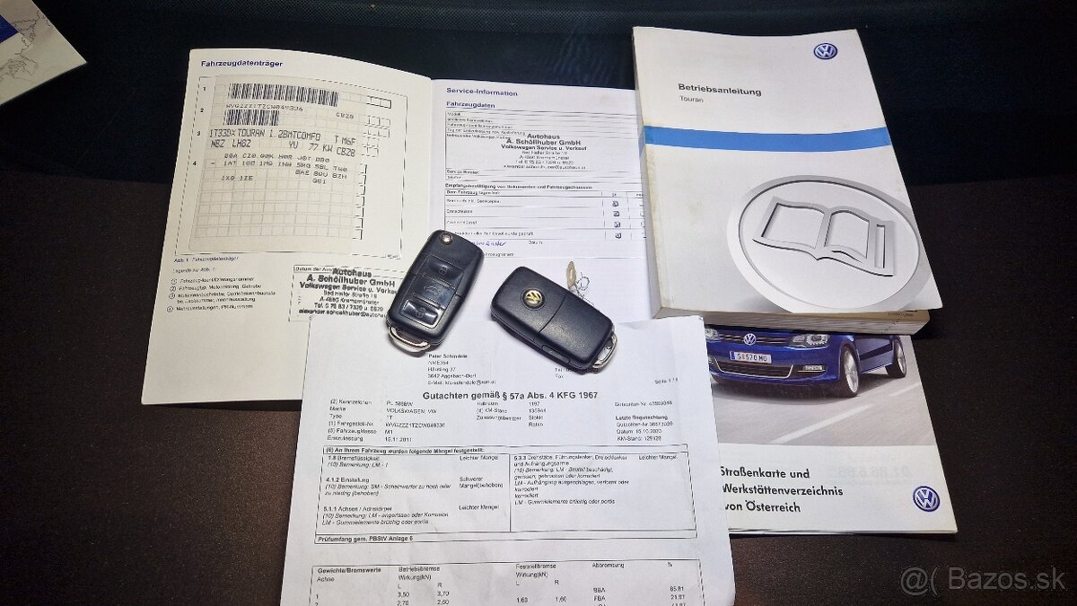 VW Touran 1.2 TSI M6 77kW 166700km 11/2011 - 18