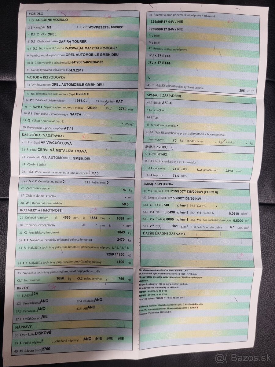 Opel Zafira 2,0 CDI 125kw 6/AT 7miest r. 2018 - 18