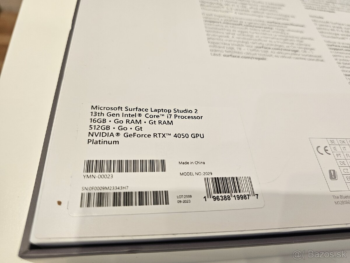 Surface Laptop Studio 2 (i7/16GB/512GB/RTX 4050) + Pero - 18