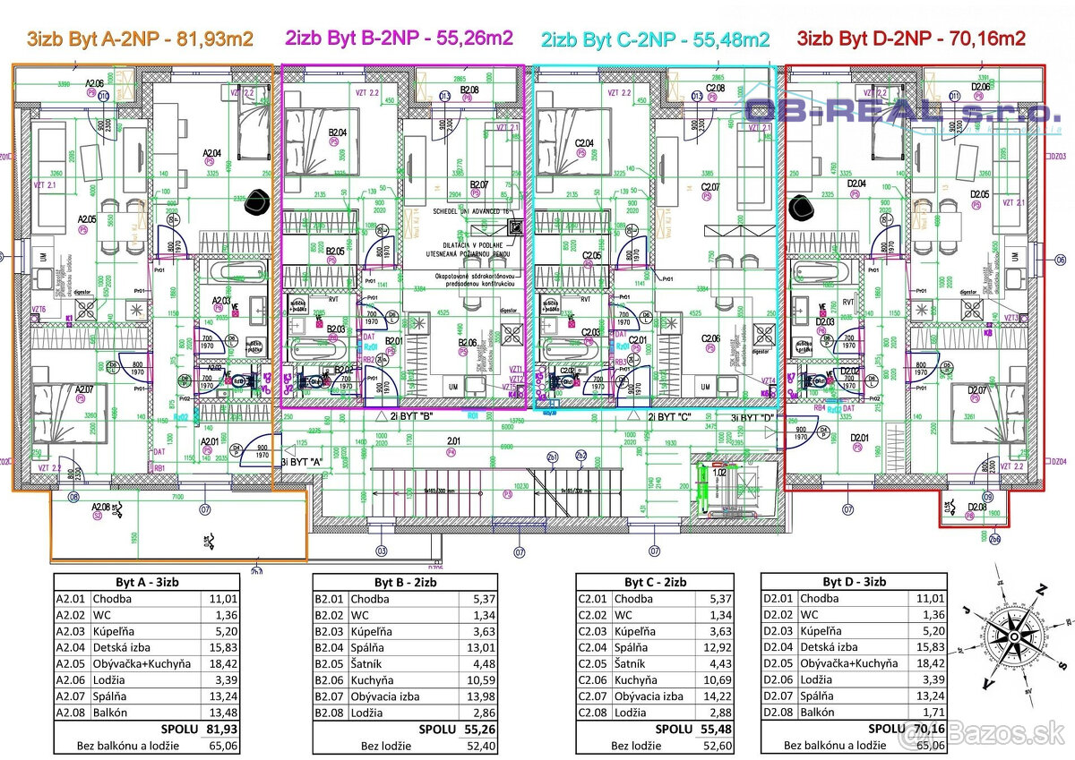 Predaj moderných 2izb bytov 55m2 v novostavbe v centre Sládk - 18