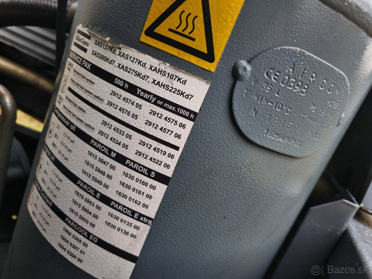 Skrutkový kompresor Atlas Copco XAS 137 - 18