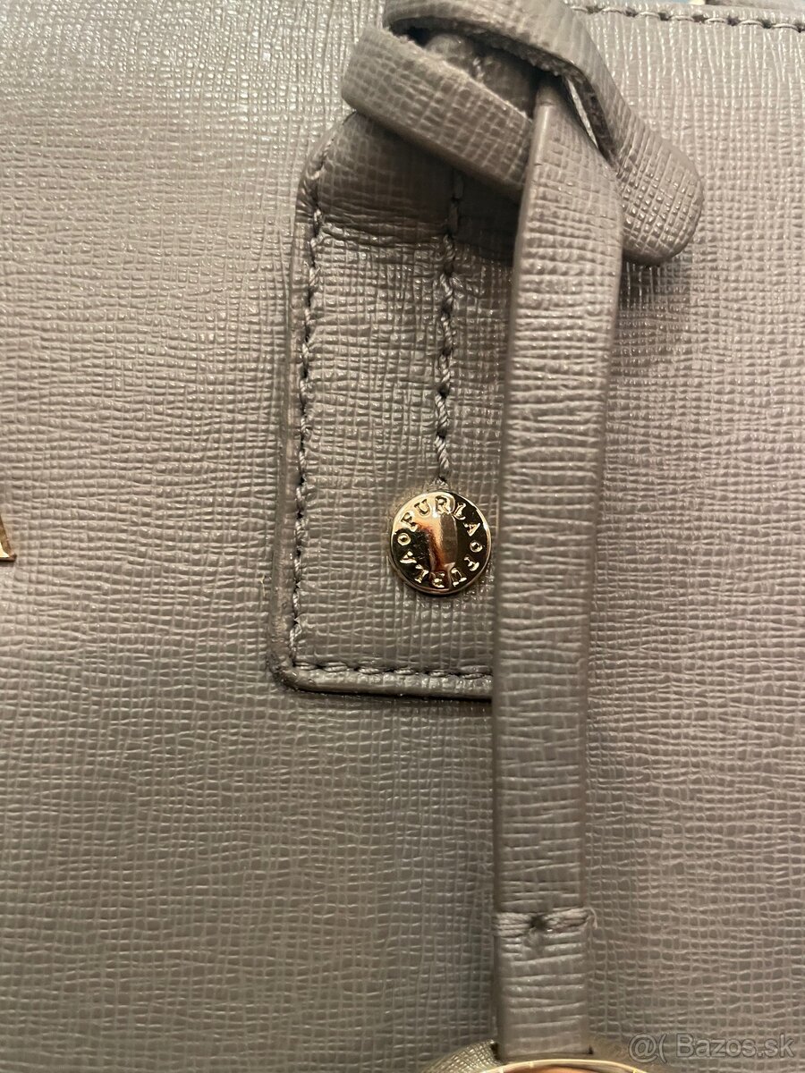 Sivá kožená kabelka Furla - 18