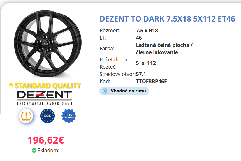 ⭐️⭐️LETNÁ SADA 7,5xR18 | 5x112 | 225/40 R18⭐️⭐️ - 18