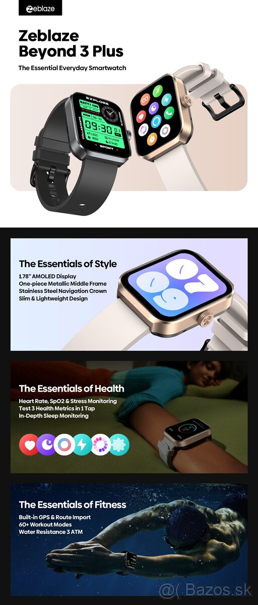 Colmi a Zeblaze Smart hodinky. Čierne prevedenie. - 18