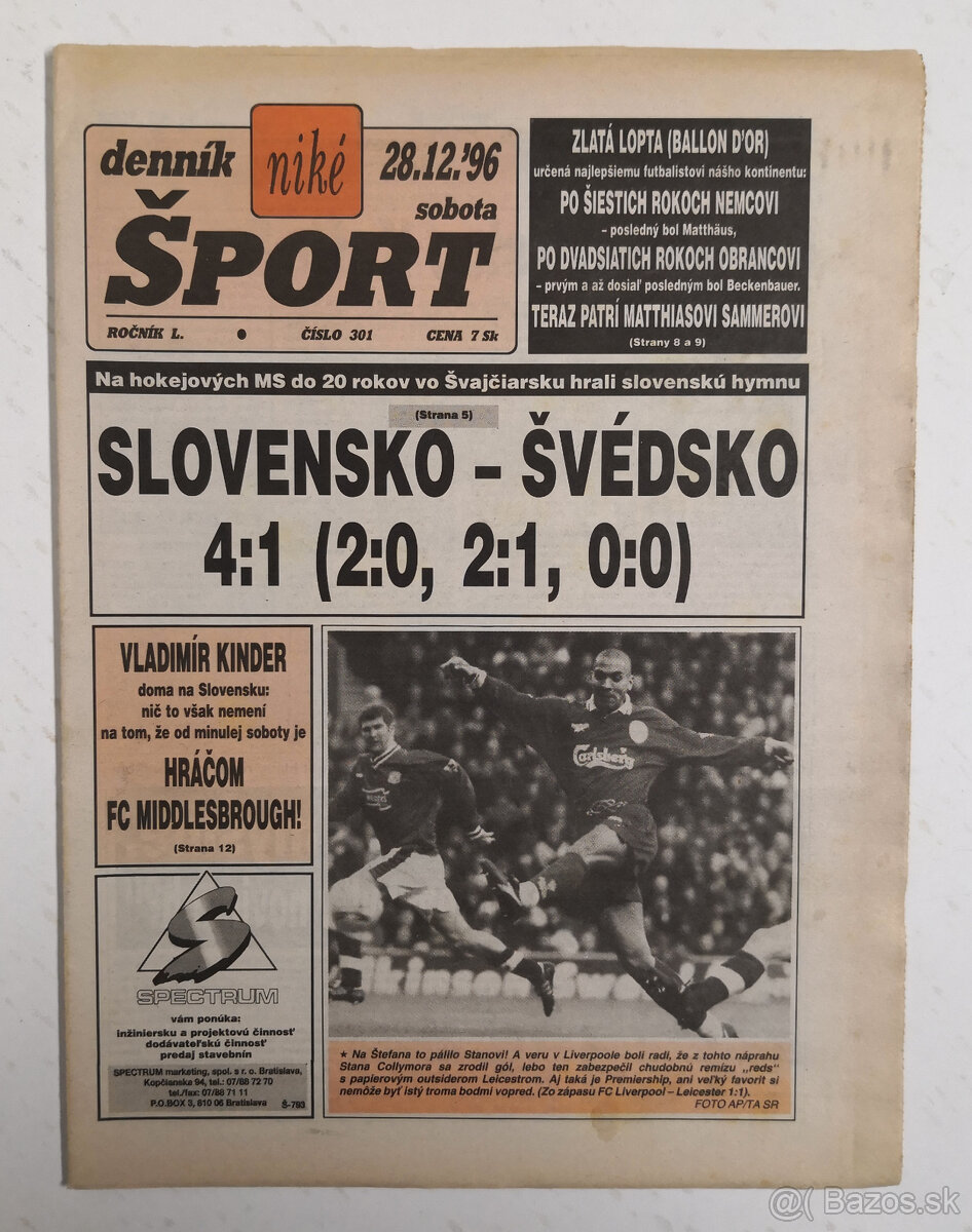 Staré noviny Denník Šport 3 - 18