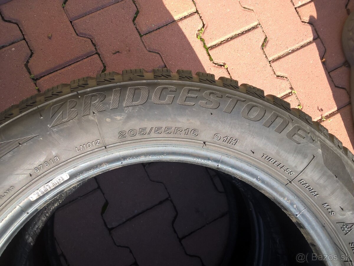 2+2 ks ZIMNÉ 205/55 R16 91H dezén cca 7 mm - UŽ OD 20,-€/kus - 18