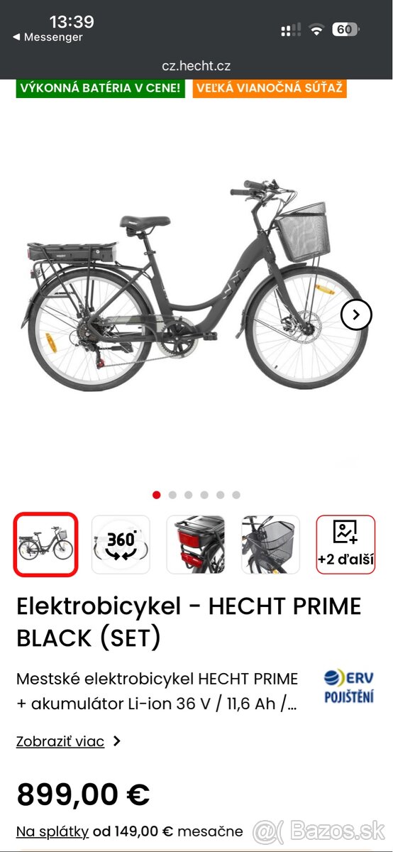 Mestský Elektrobicykel - HECHT PRIME BLACK (SET) - 18