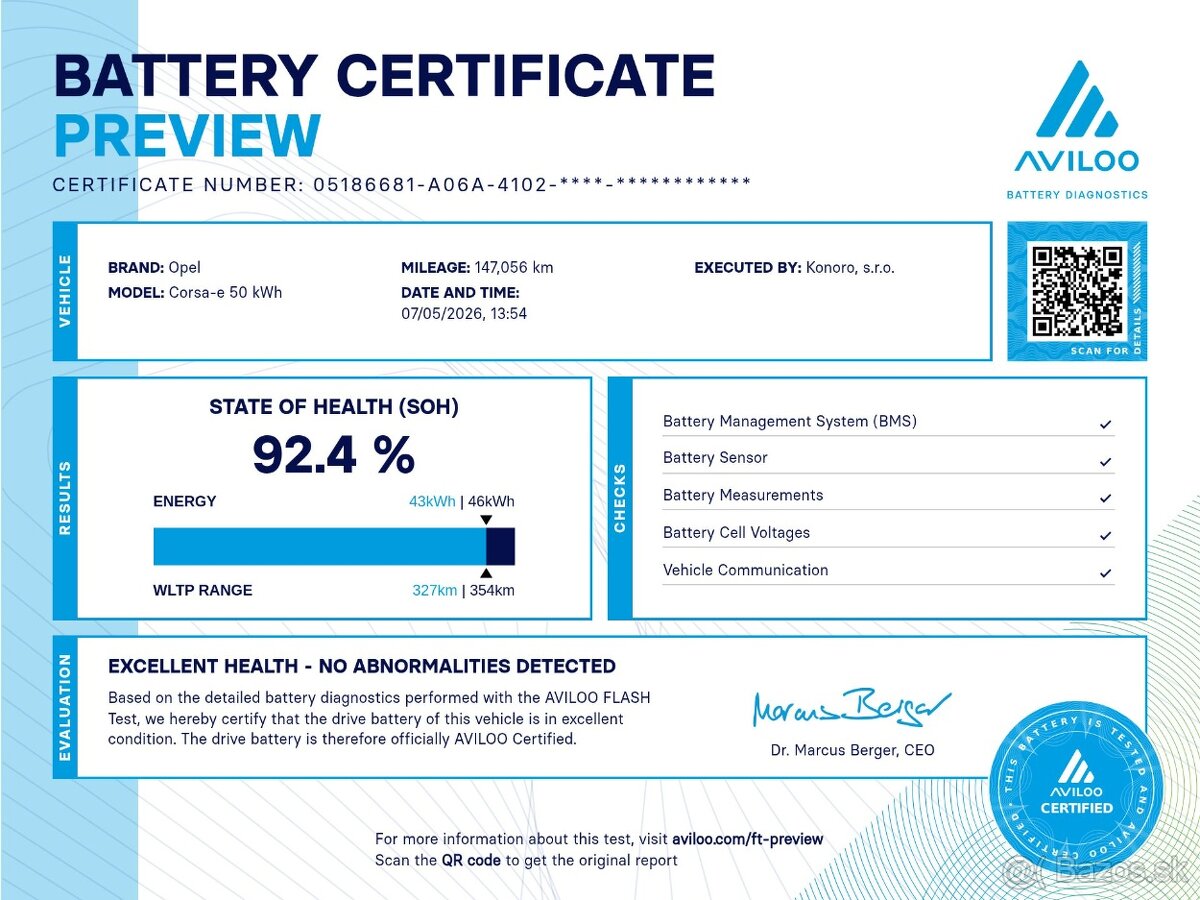 Opel CORSA-E, 50kWh, SoH 92% - 18
