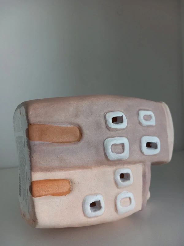 Sada 3ks ručne robené keramické domčeky na sviečku - 18